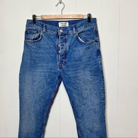 Reformation Jeans High Rise Straight Leg Button Fly Organic Cotton Size 30 - Picture 2 of 7